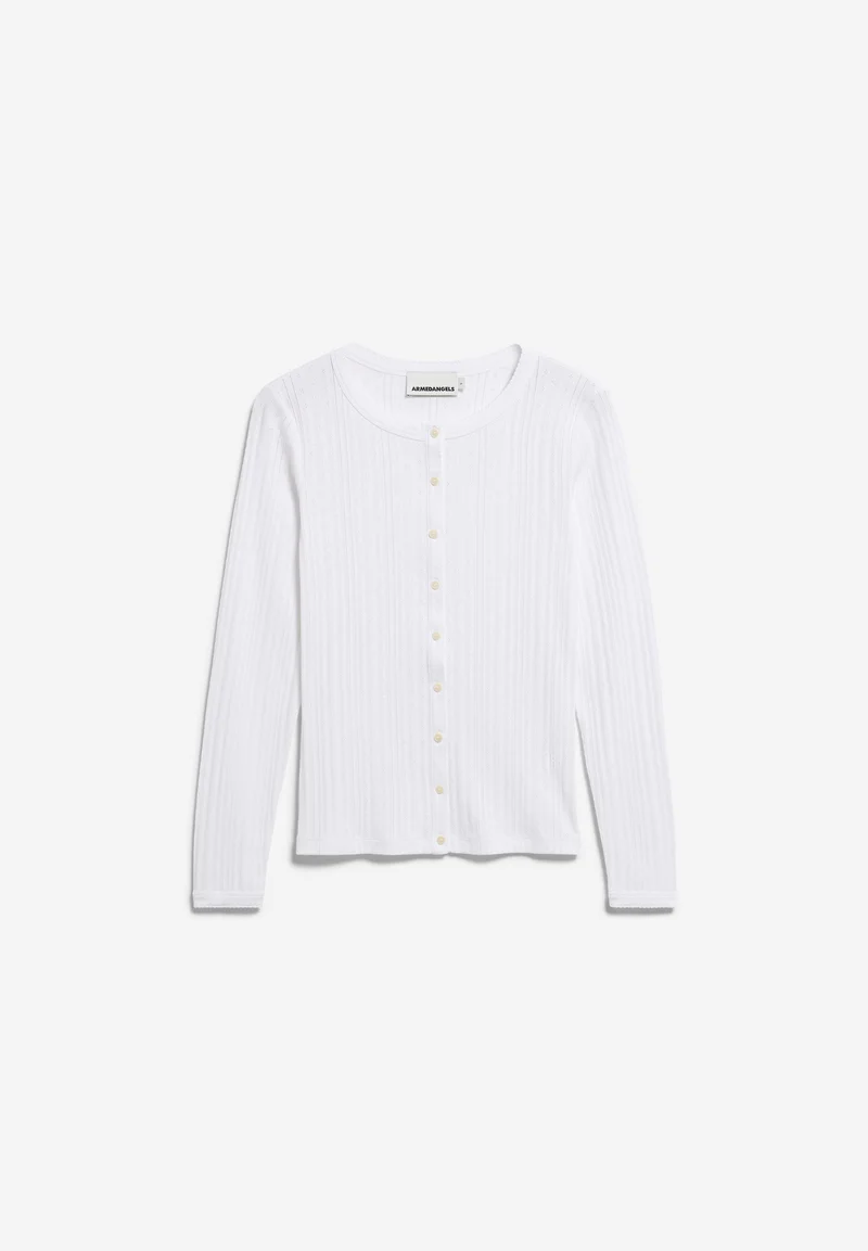POINTELLE CARDIGAN | white