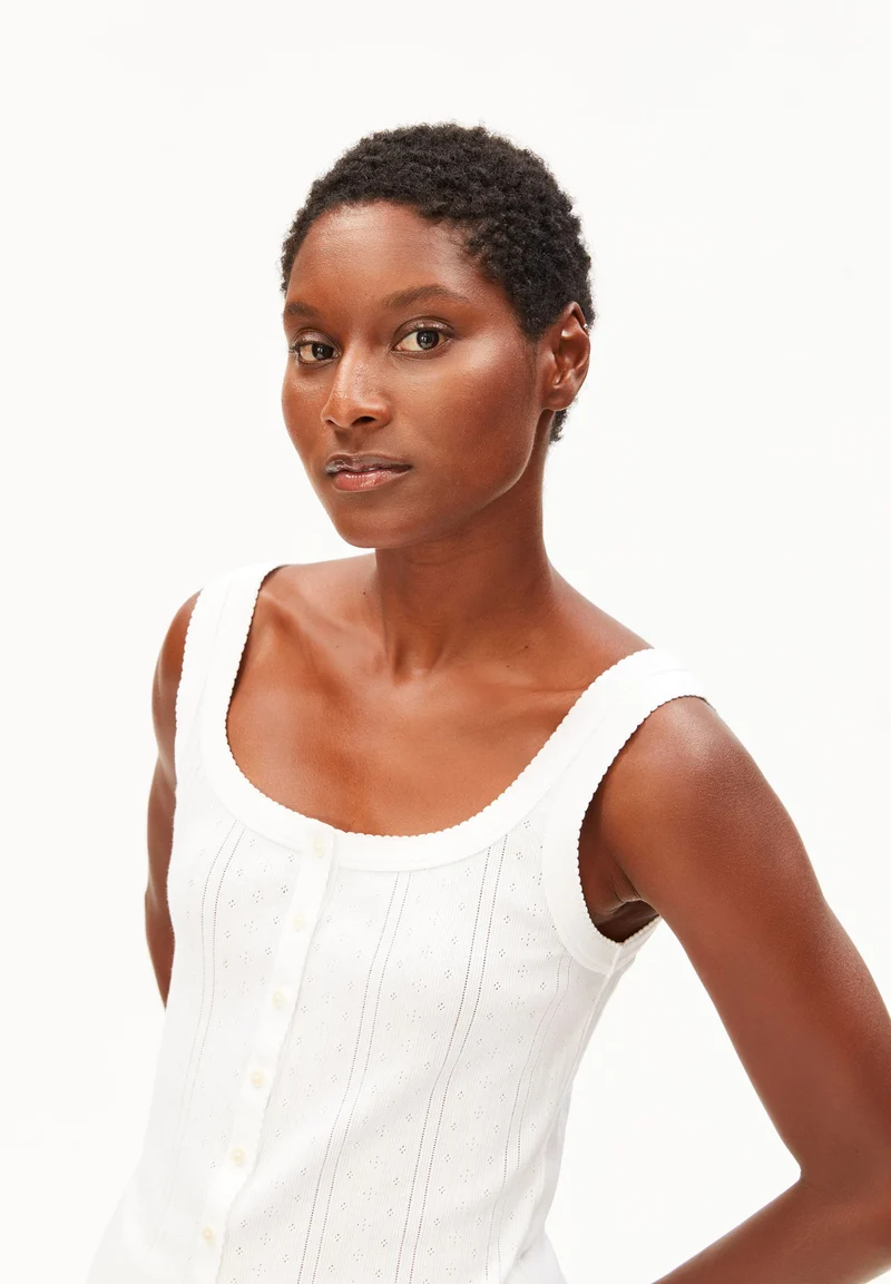 POINTELLE TOP | white