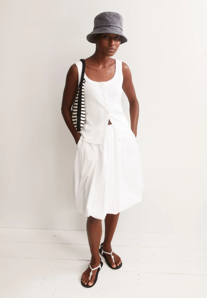 POINTELLE TOP | white