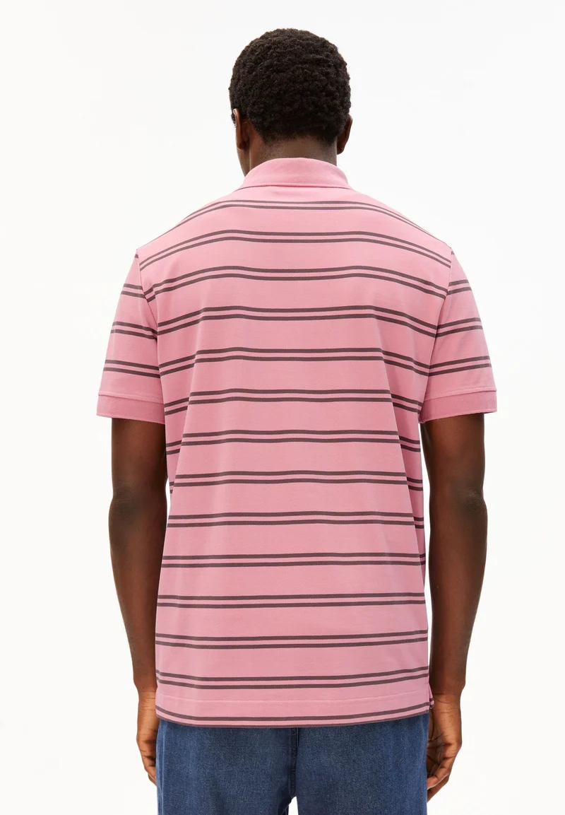 GESTREIFTES POLOSHIRT | washed berry-granit
