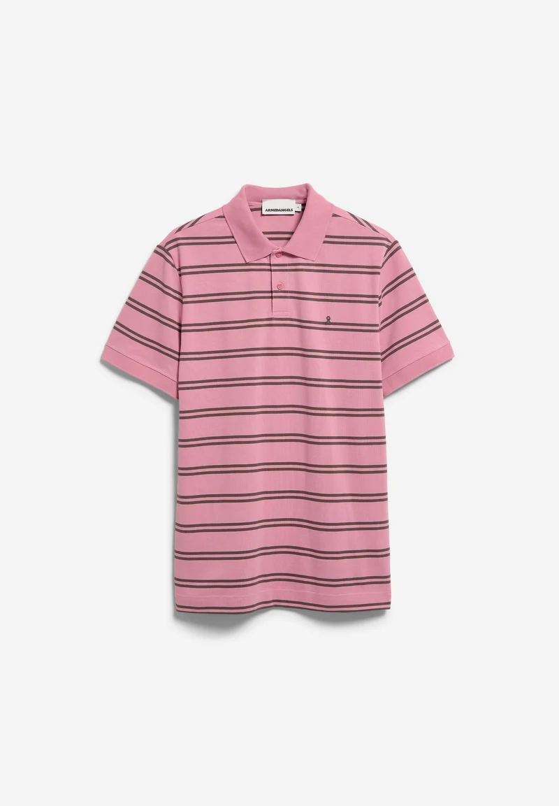 GESTREIFTES POLOSHIRT | washed berry-granit