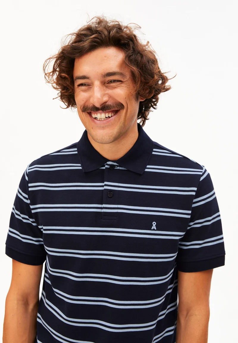 GESTREIFTES POLOSHIRT | tinted navy-wedgwood