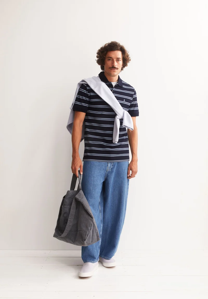GESTREIFTES POLOSHIRT | tinted navy-wedgwood