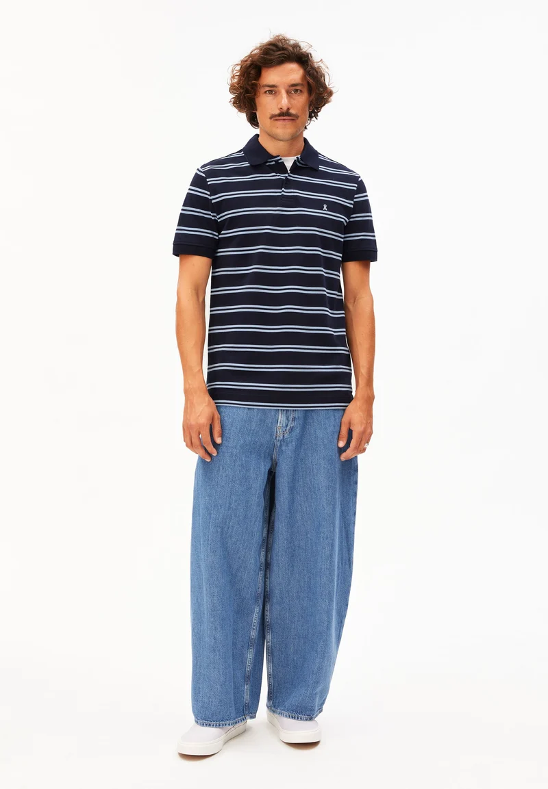 GESTREIFTES POLOSHIRT | tinted navy-wedgwood