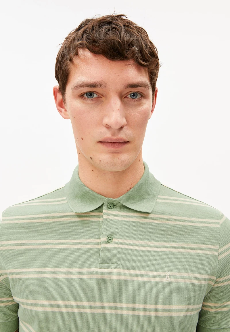 GESTREIFTES POLOSHIRT | foam-oatmilk