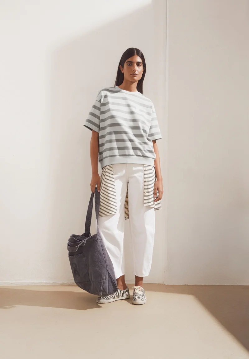 BAMIKAA GESTREIFTES SWEATSHIRT | undyed-seal grey