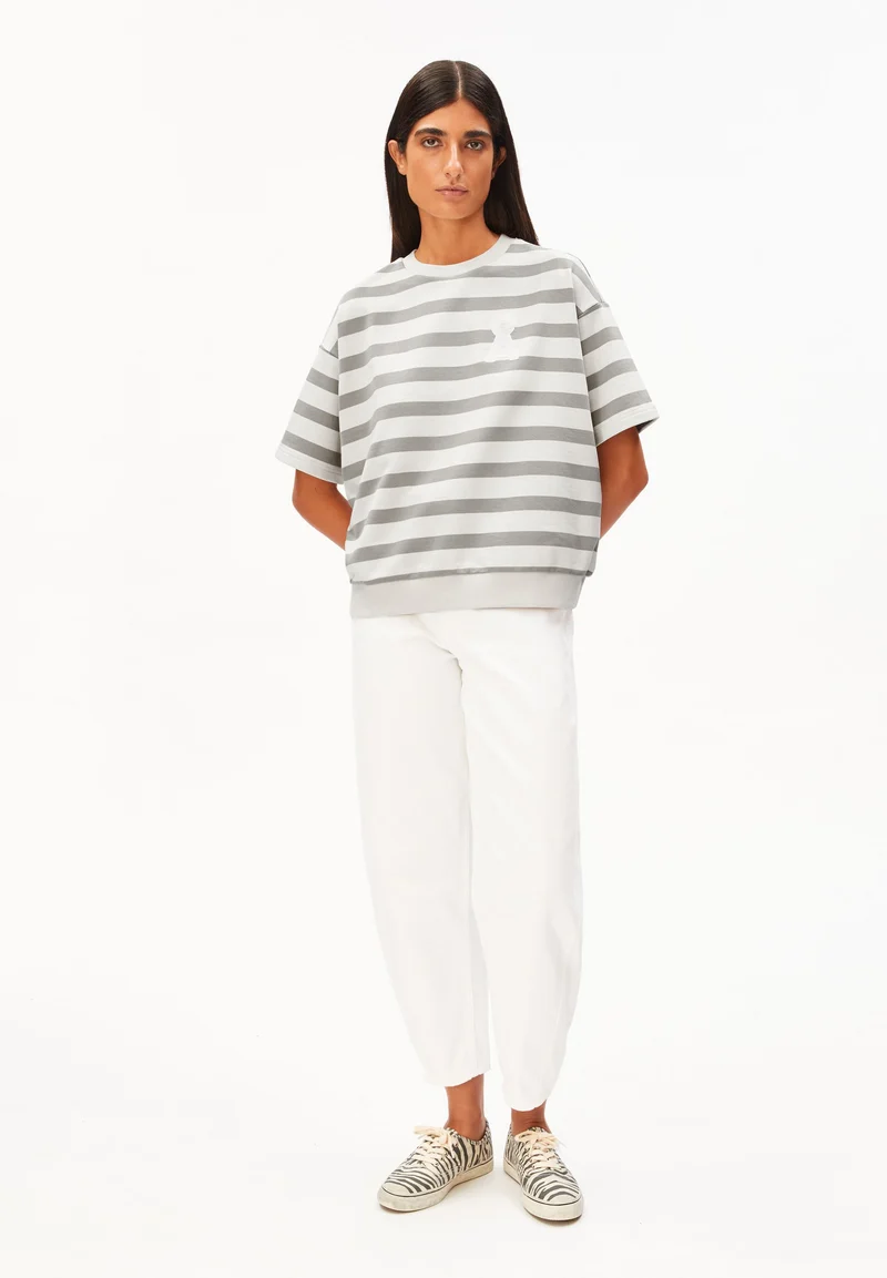 BAMIKAA GESTREIFTES SWEATSHIRT | undyed-seal grey