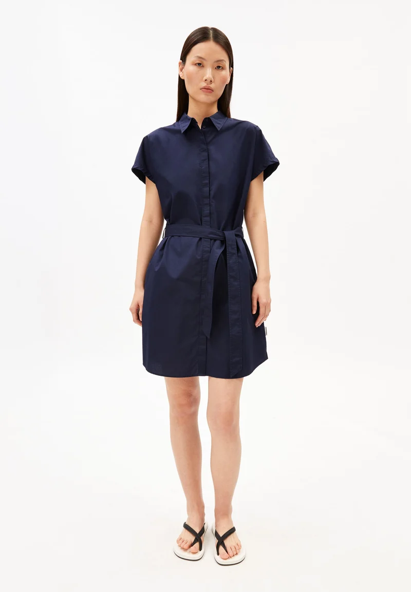 POPLIN LARISAANA MINI-KLEID | tinted navy