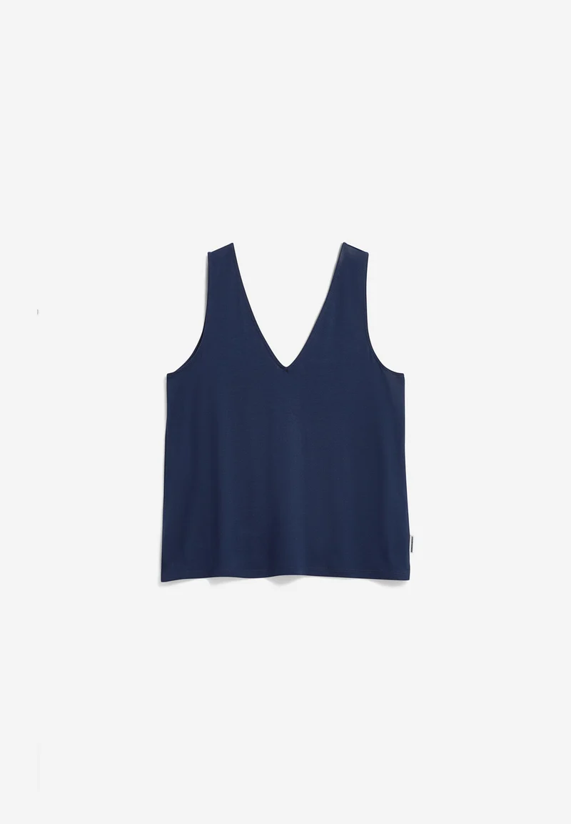 V-AUSSCHNITT JERSEY-TOP | tinted navy