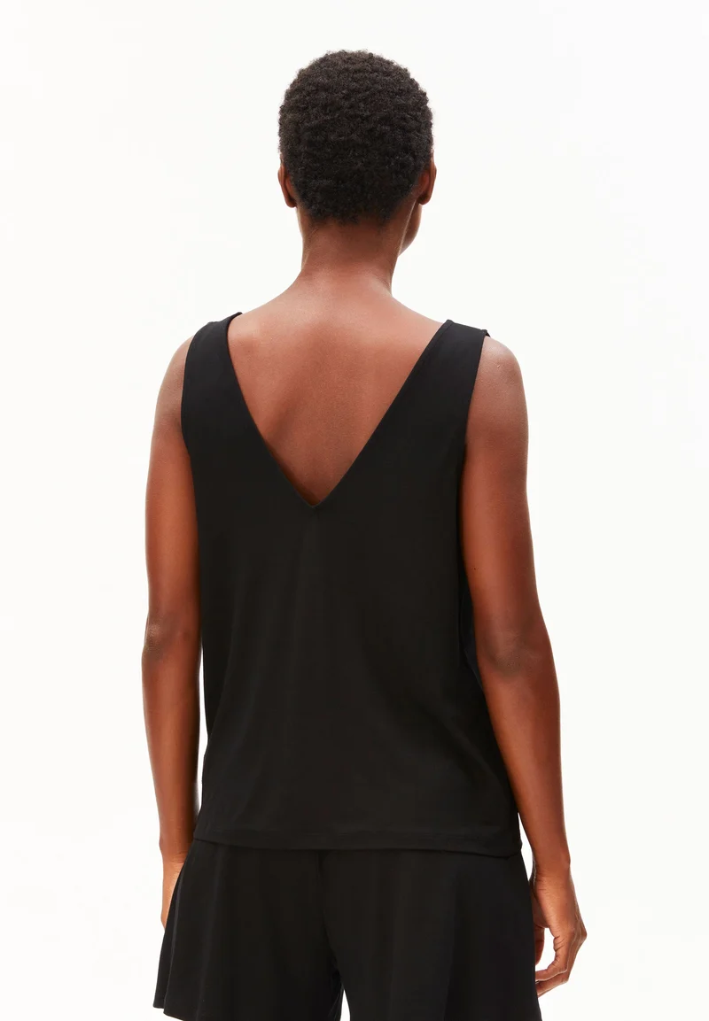 V-AUSSCHNITT JERSEY-TOP | black