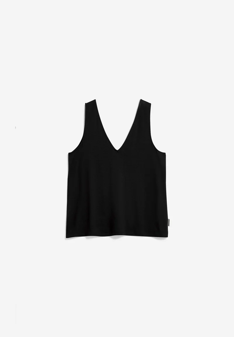 V-AUSSCHNITT JERSEY-TOP | black