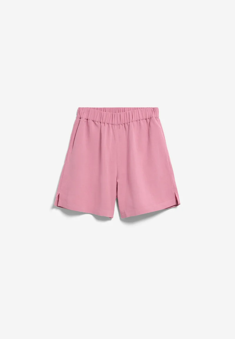 LEINEN-MIX PULL-ON SHORTS | washed berry