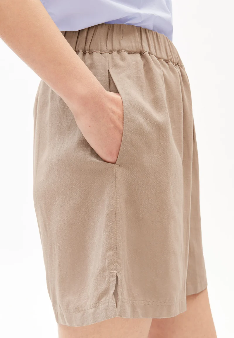 LEINEN-MIX PULL-ON SHORTS | sandstone