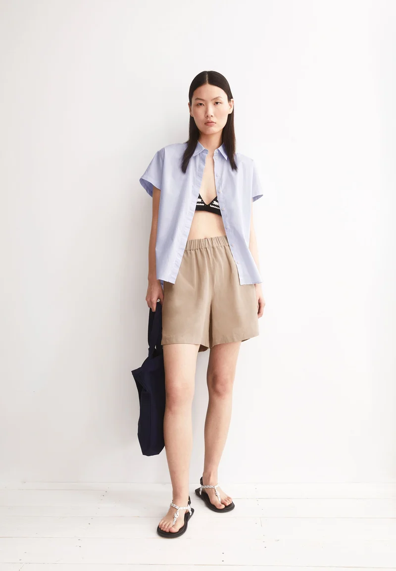 LEINEN-MIX PULL-ON SHORTS | sandstone