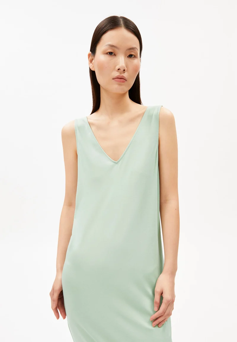 ÄRMELLOSES JERSEY MIDI-KLEID