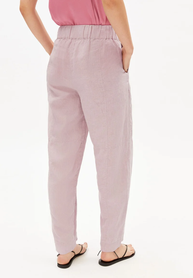 LEINEN PULL-ON BARREL HOSE | pink mist