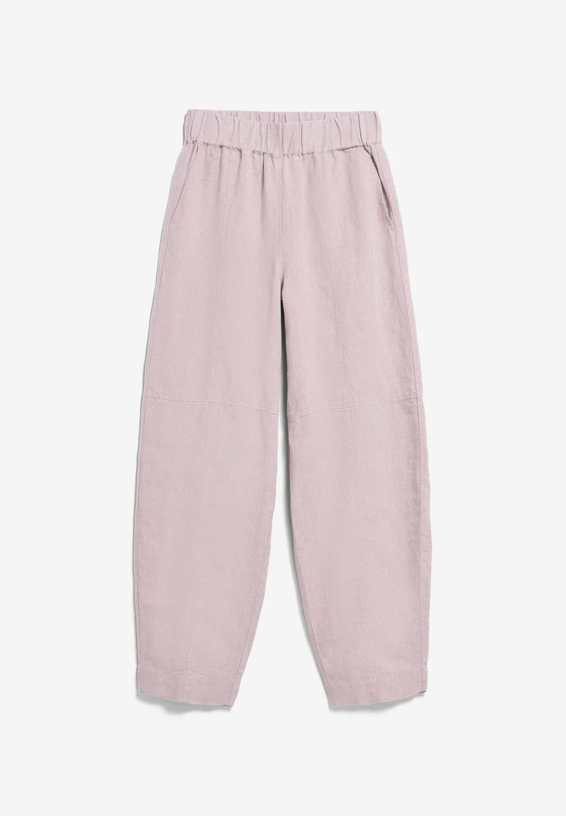 LEINEN PULL-ON BARREL HOSE | pink mist