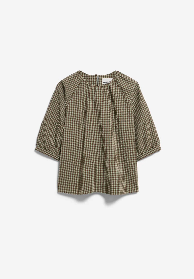 VICHY SEERSUCKER BLUSE | foam-dried palm