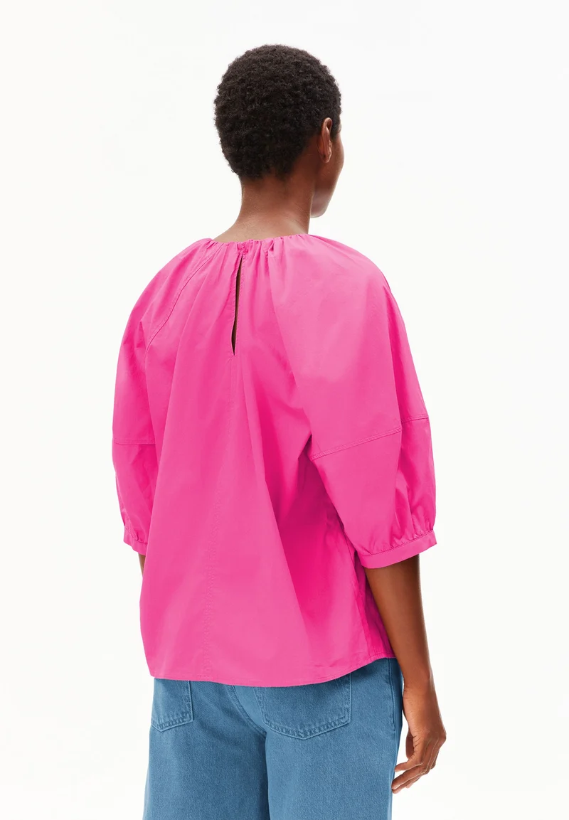 POPLIN BALLONÄRMEL-BLUSE | very berry