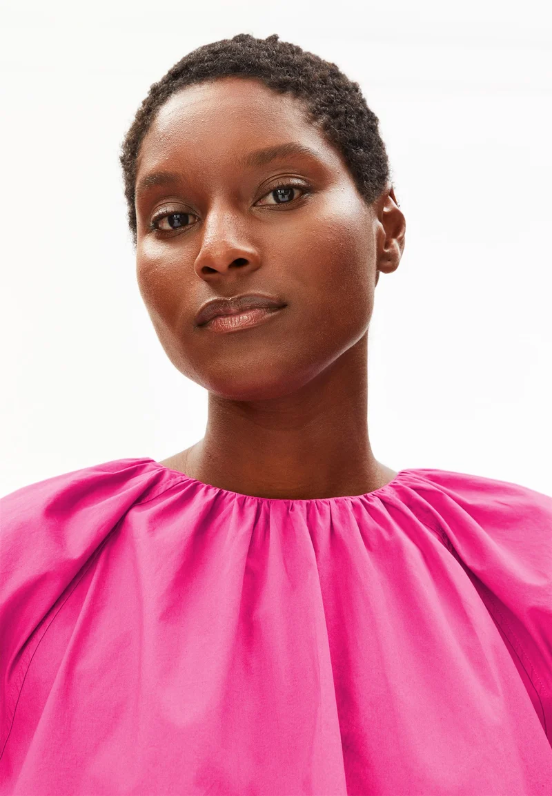 POPLIN BALLONÄRMEL-BLUSE | very berry