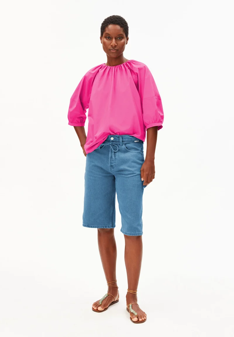POPLIN BALLONÄRMEL-BLUSE | very berry