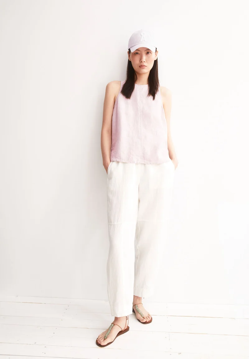 LEINEN BLUSEN-TOP | pink mist
