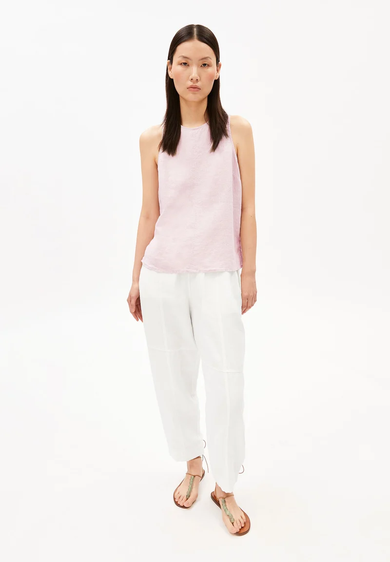 LEINEN BLUSEN-TOP | pink mist