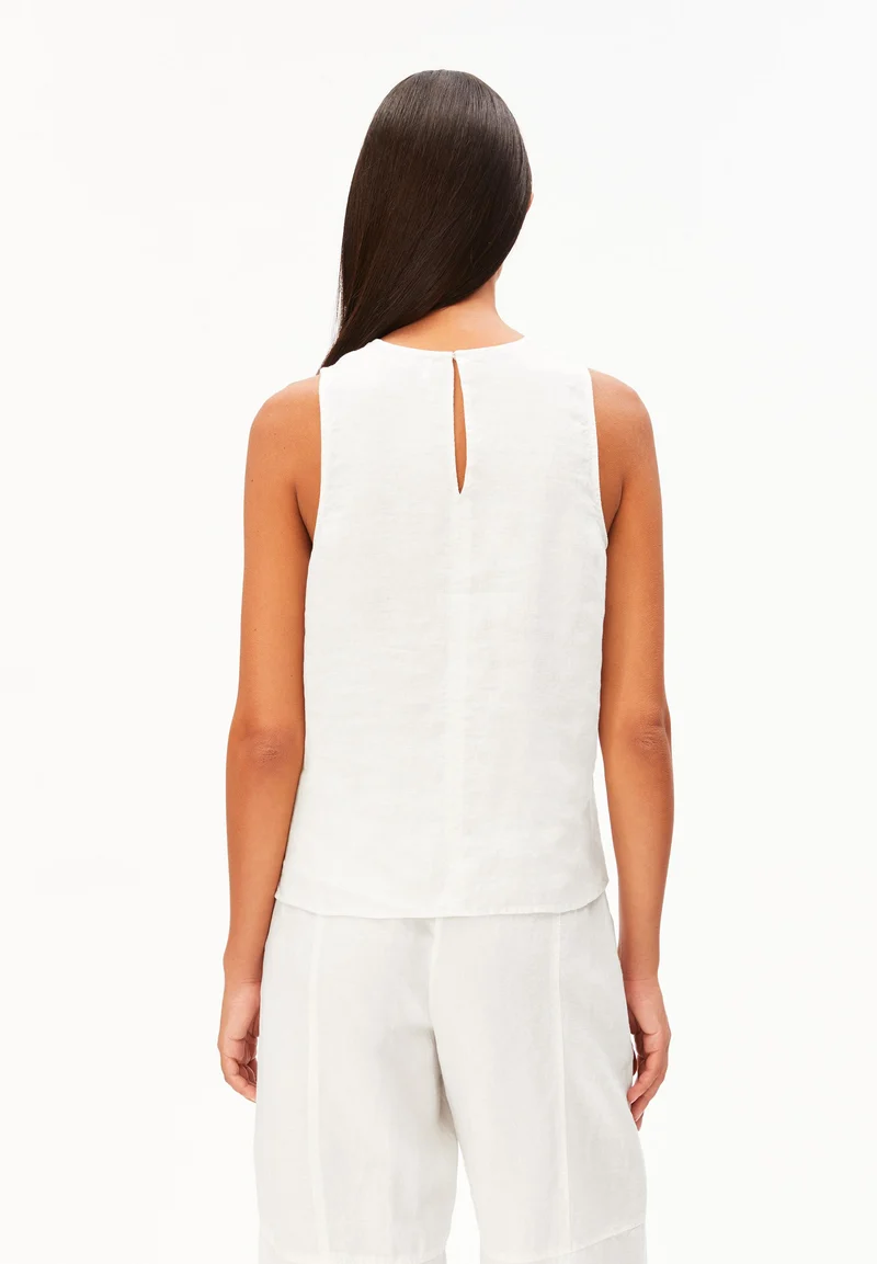 LEINEN BLUSEN-TOP | white