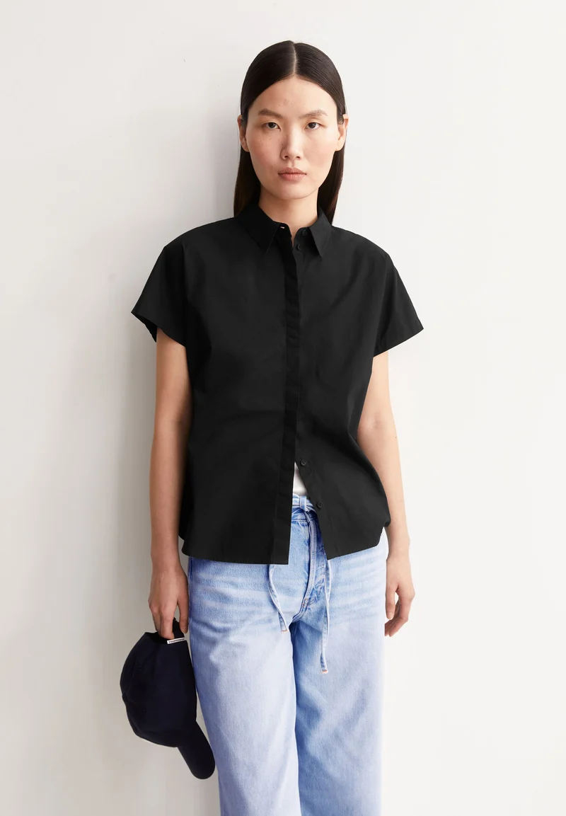 POPLIN LARISAANA BLUSE | black