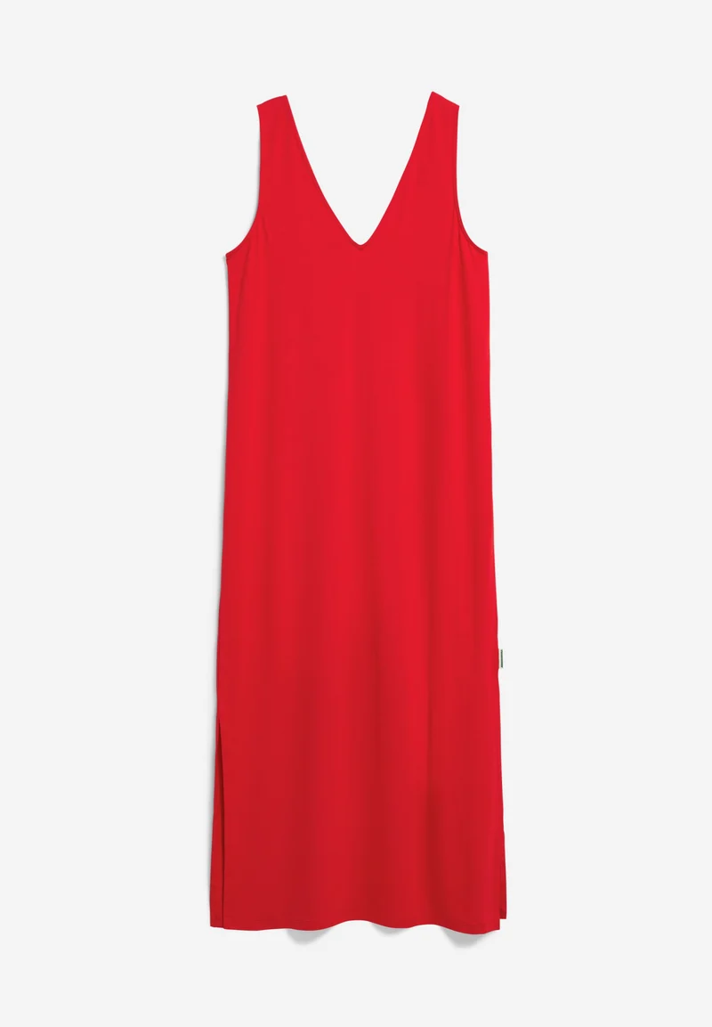 ÄRMELLOSES JERSEY MIDI-KLEID