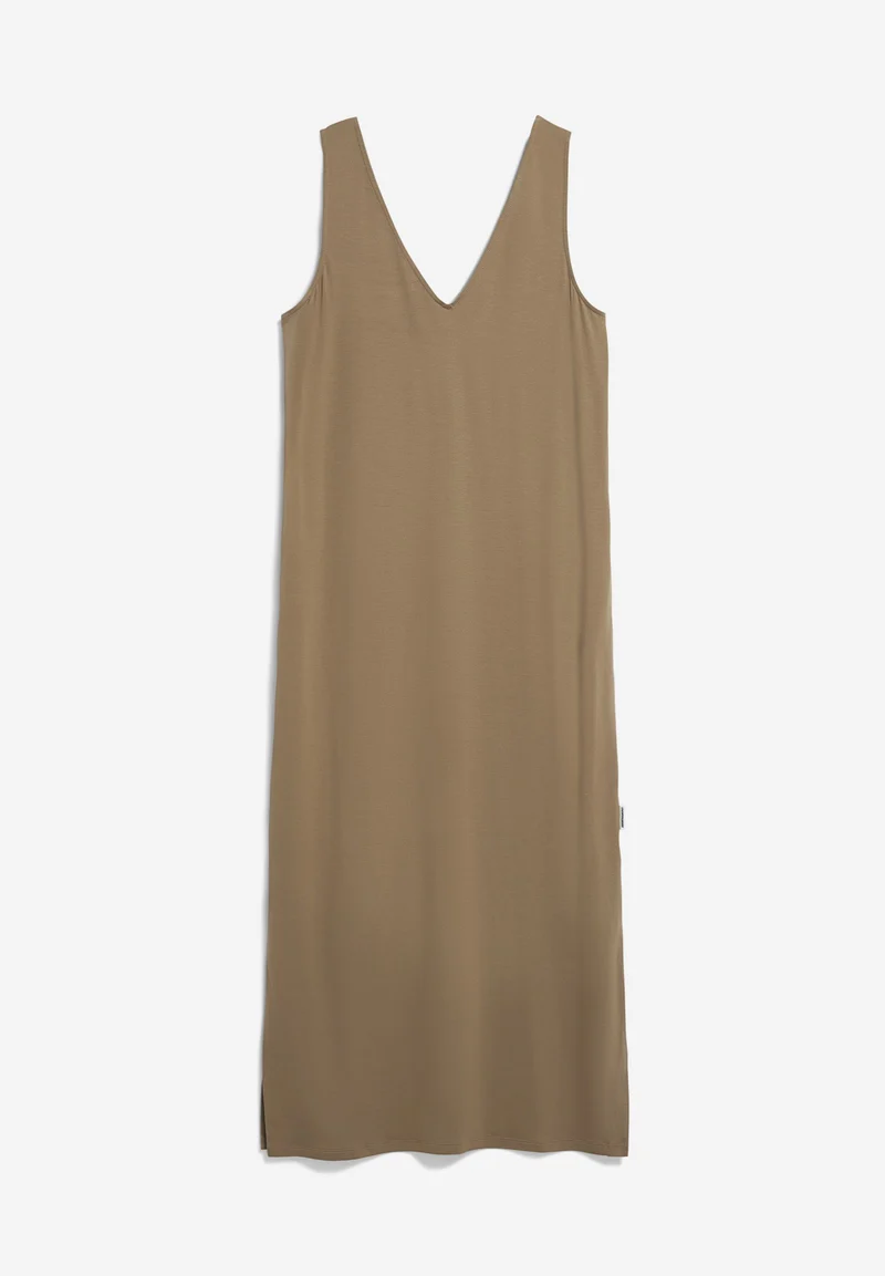 ÄRMELLOSES JERSEY MIDI-KLEID