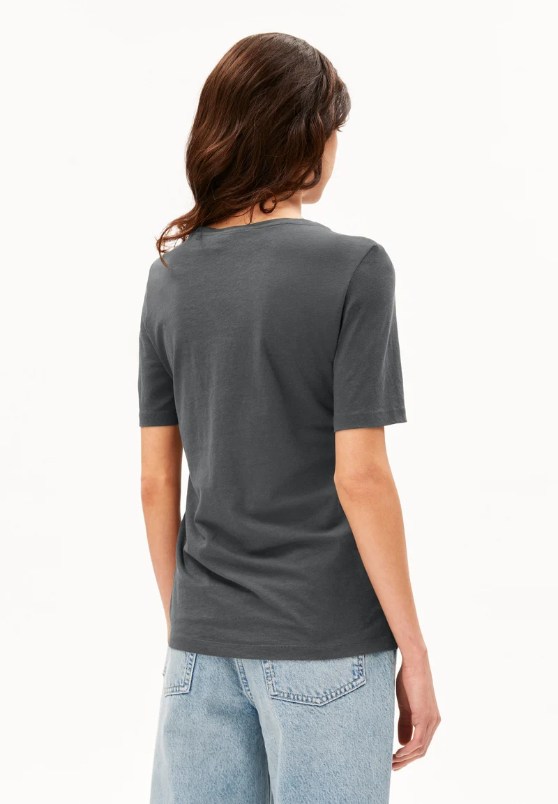 LUALAA LEINEN-MIX T-SHIRT | space steel
