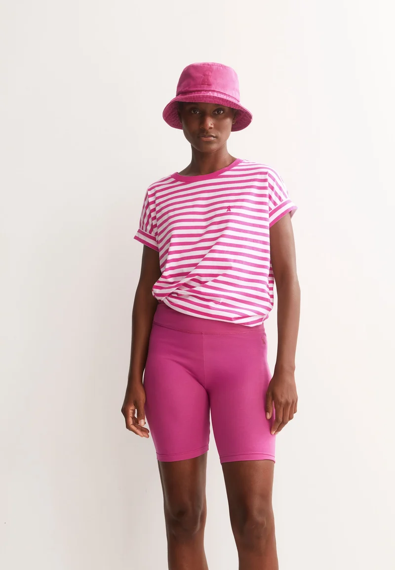 IDAARA GESTREIFTES T-SHIRT | white-very berry