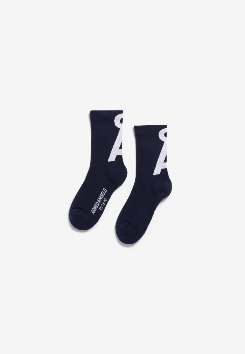 SAAMUS SHORT SOCKEN | tinted navy-white