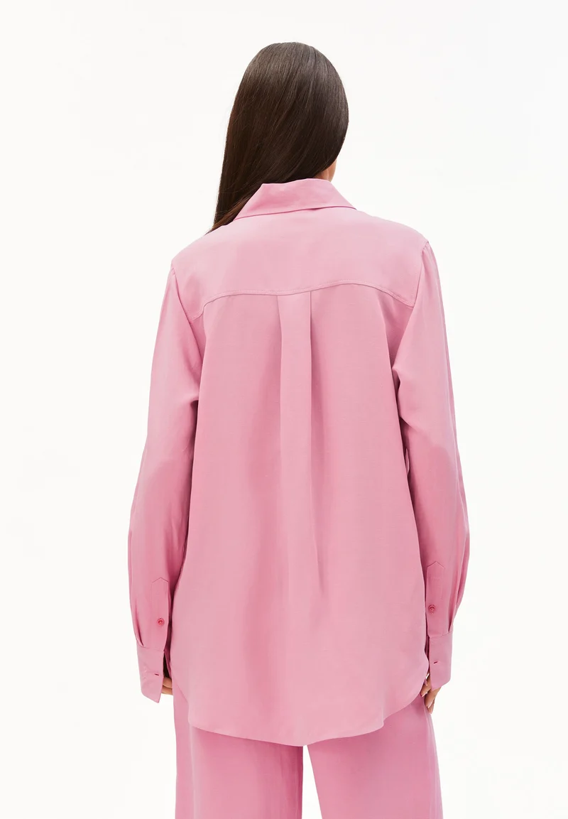 LEINEN-MIX BLUSE | washed berry
