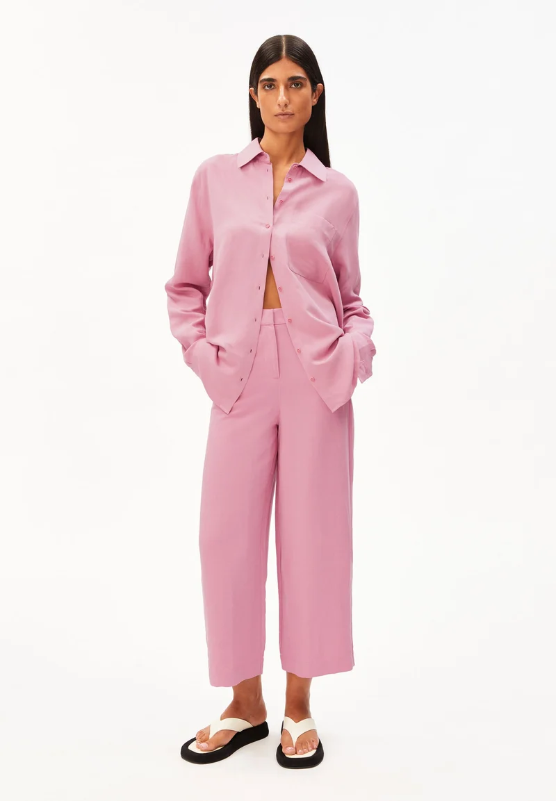 LEINEN-MIX BLUSE | washed berry
