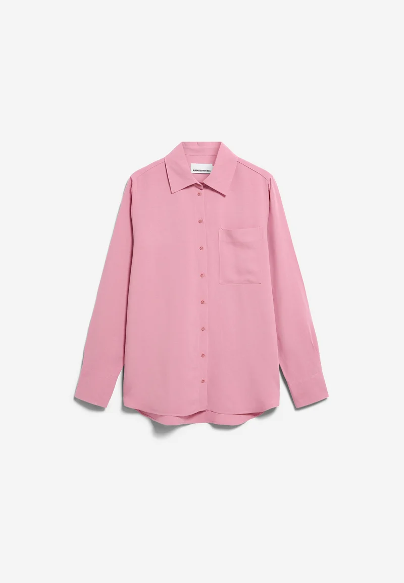 LEINEN-MIX BLUSE | washed berry