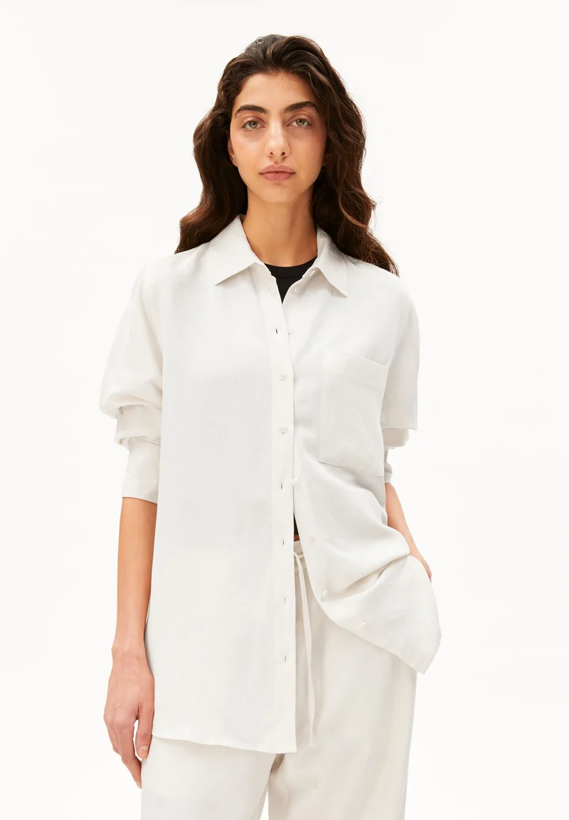 LINEN BLEND SHIRT BLOUSE