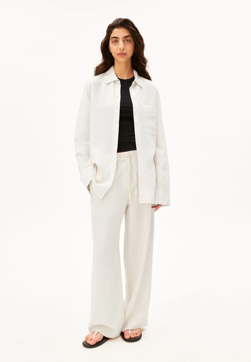 LEINEN-MIX BLUSE | oatmilk