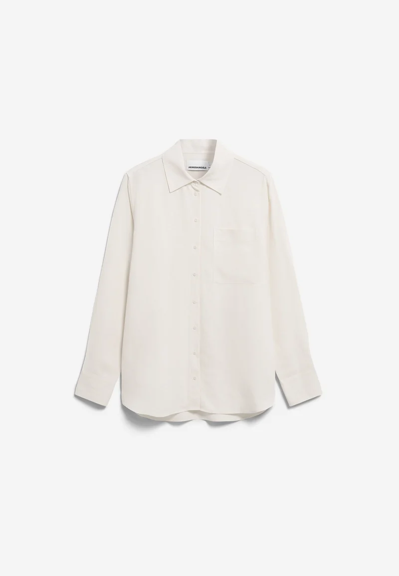 LEINEN-MIX BLUSE | oatmilk