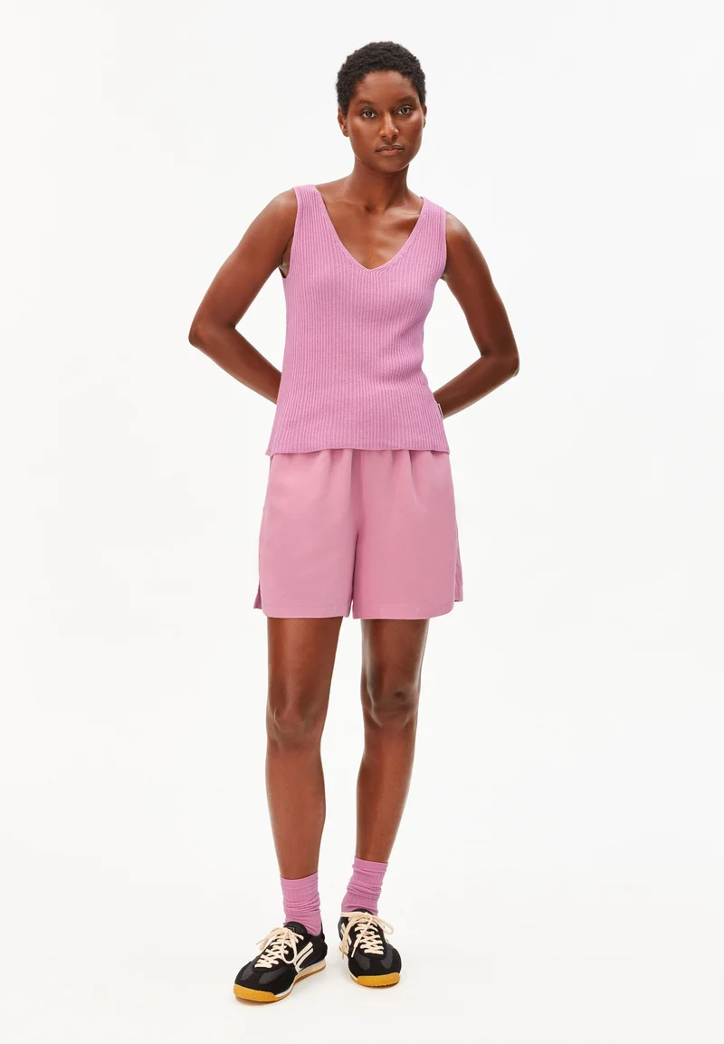 LEINEN-MIX STRICKTOP | washed berry