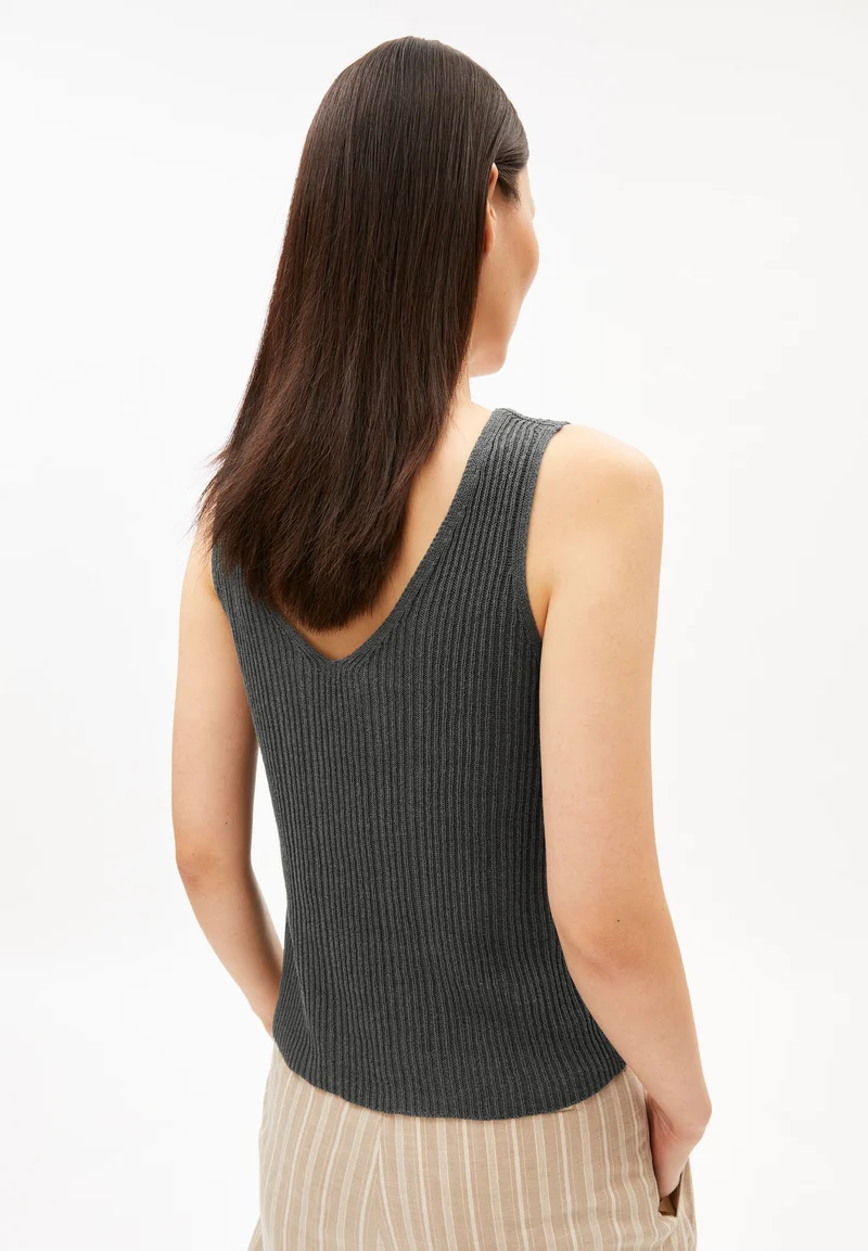 LEINEN-MIX STRICKTOP | space steel