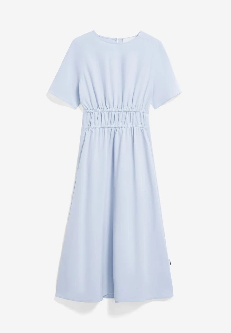 LEINEN-MIX GERAFFTES KLEID