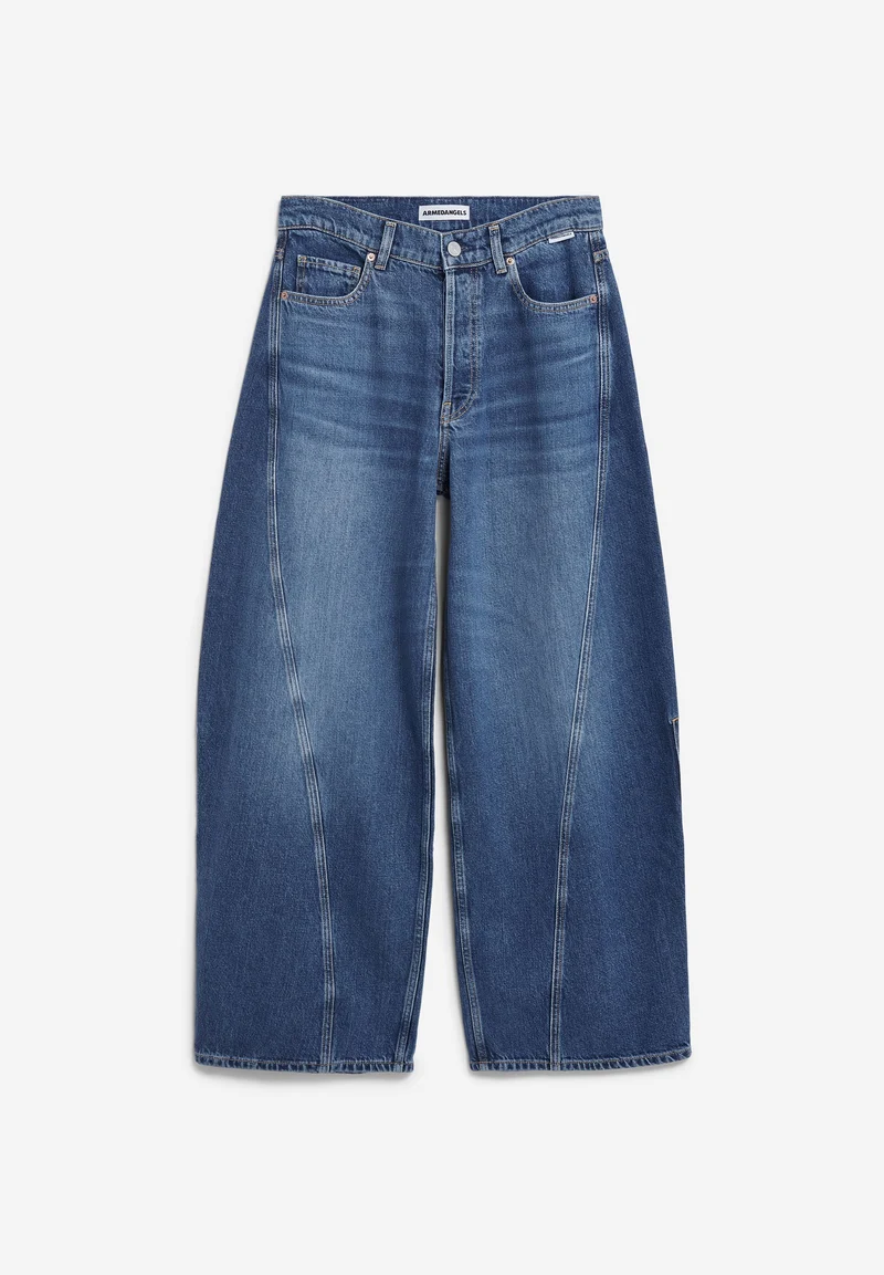 AALTHEA MID WAIST BARREL JEANS | fade