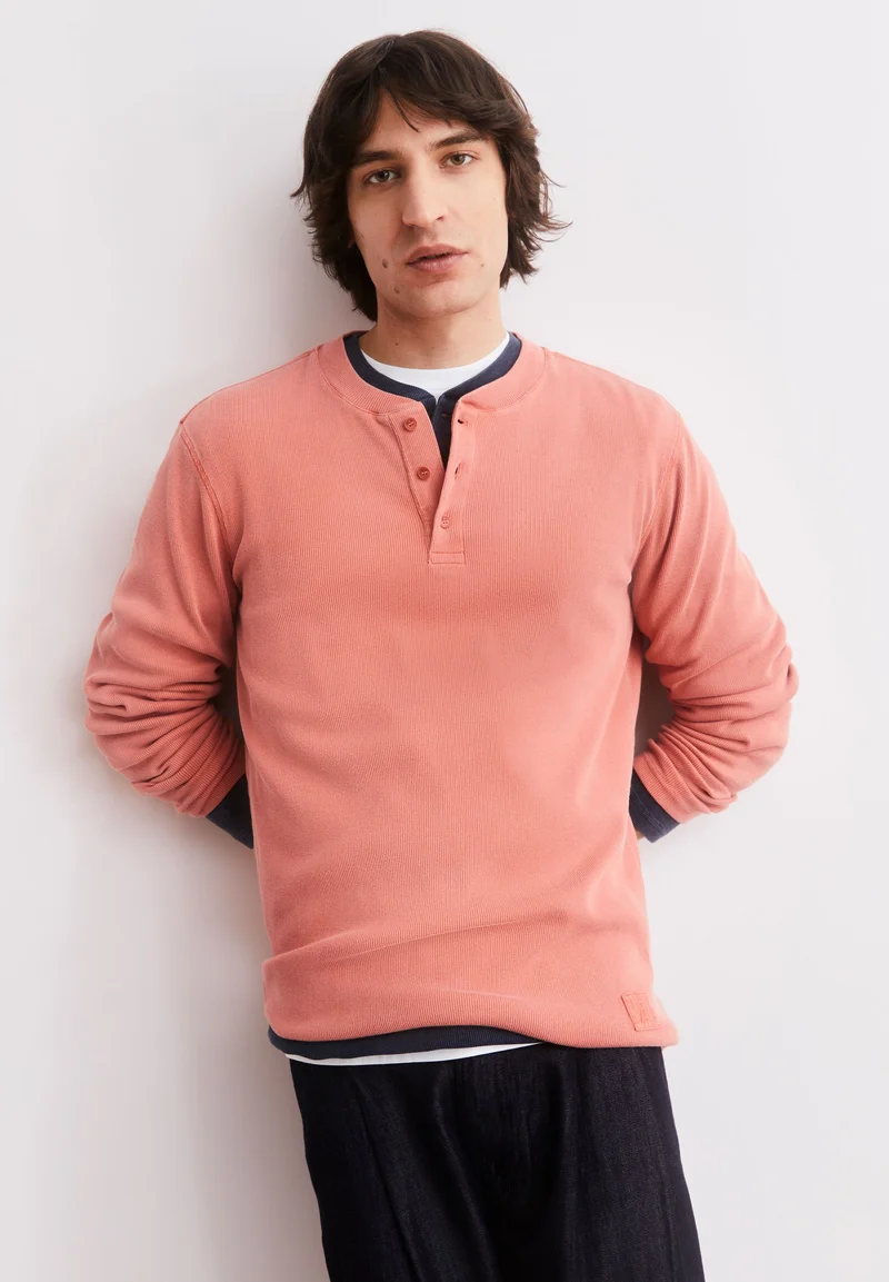 HENLY GMT DYE LANGARMSHIRT | tabasco red washed
