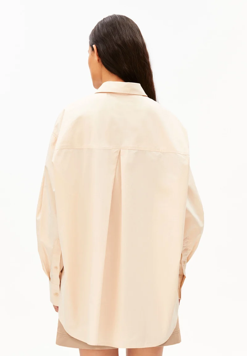 POPLINBLUSE BARREL-ÄRMEL | pale peach