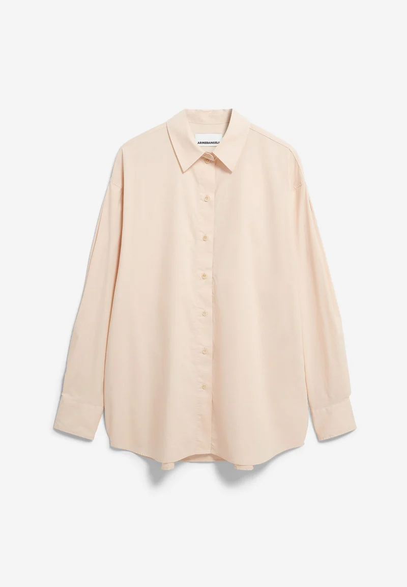 POPLINBLUSE BARREL-ÄRMEL | pale peach