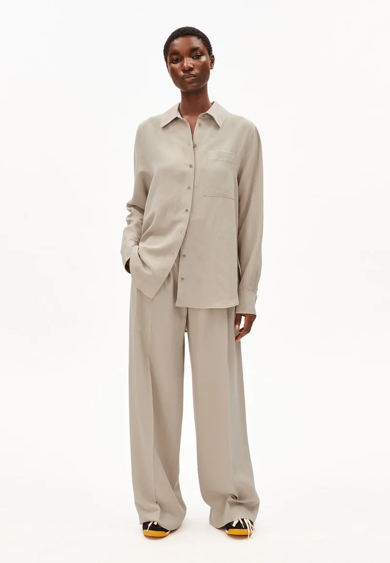 LEINEN-MIX BLUSE | sandstone