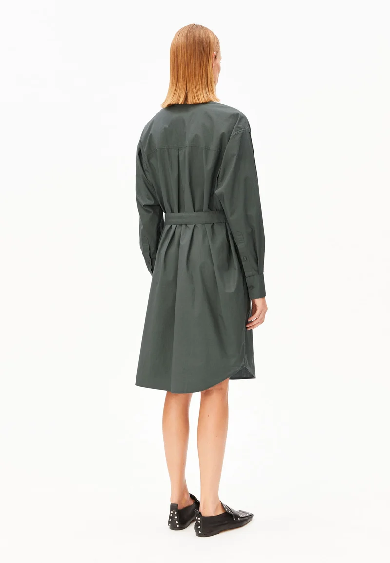 BARREL POPLIN KLEID | space steel