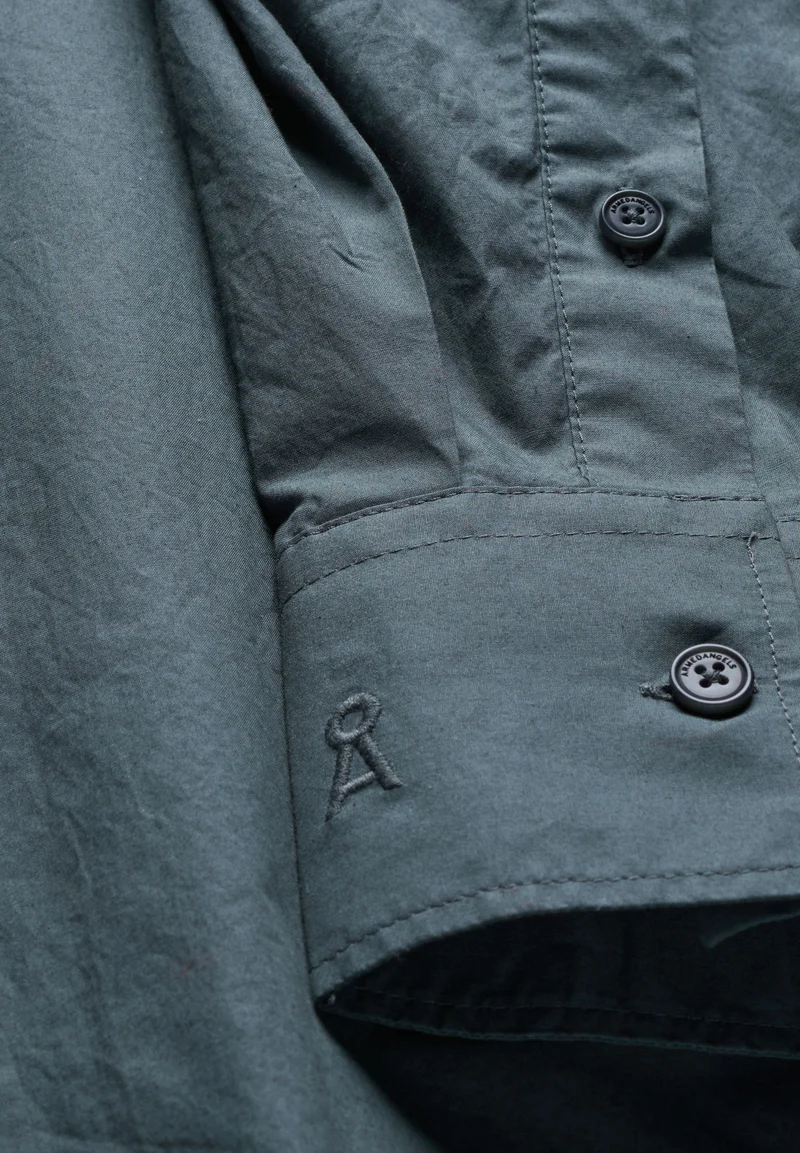 BARREL POPLIN KLEID | space steel